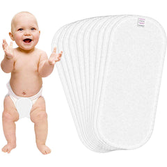 Bembika Cloth Daiper for Inserts, Natures Cloth Diaper Liner, Reusable Washable Cotton Diaper Nappy Inserts for Baby Cloth Diapers (Set of 10) (Microfiber 3-Layer)