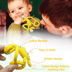 BPA Free Silicone Teething Toy for Baby (Yellow)
