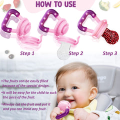 Baby Feeding Fruit Nibbler for Baby (Pink)