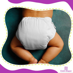 Reusable Baby Cloth Diaper with Adjustable Snap Buttons and Insert (Set of 1)