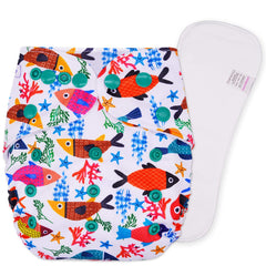Reusable Baby Cloth Diaper with Adjustable Snap Buttons and Insert (Set of 1)