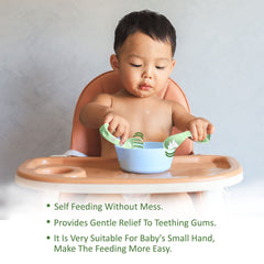 Baby Spoon and fork Set for Baby Feeding (Skyblue)