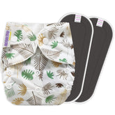Reusable Baby Cloth Diaper with Adjustable Snap Buttons and Insert (1 Diaper & 2 Pcs Insert)