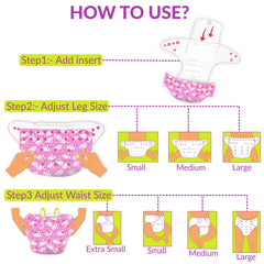 Washable & Reusable Baby Cloth Diaper With Adjustable Size Button (Set of 2)