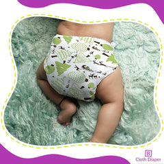 Reusable Baby Cloth Diaper with Adjustable Snap Buttons and Insert (1 Diaper & 2 Pcs Insert)