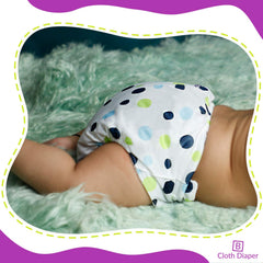 Reusable Baby Cloth Diaper with Adjustable Snap Buttons and Insert (Set of 1)
