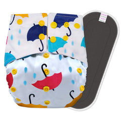 Reusable Baby Cloth Diaper with Adjustable Snap Buttons and Insert (Set of 1)