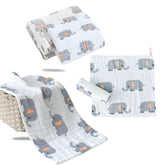 Baby Swaddle Blanket and Burp Cloth for Infants (Grey)