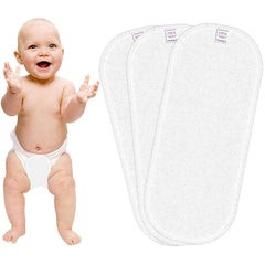 Bembika Cloth Daiper for Inserts, Natures Cloth Diaper Liner, Reusable Washable Cotton Diaper Nappy Inserts for Baby Cloth Diapers (Set of 3) (Microfiber 3-Layer)