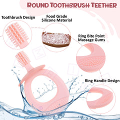 BPA Free Silicone Teething Toy for Baby (Pink)