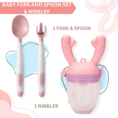 BPA Free Baby Feeding Spoon & Fruit Nibbler Set (Skyblue)
