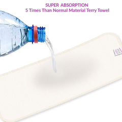 Bembika Cloth Diaper for Inserts, Natures Cloth Diaper Liner, Reusable Washable Cotton Diaper Nappy Inserts for Baby Cloth Diapers (Set of 5) (Bemboo Terry- 4 Layer)