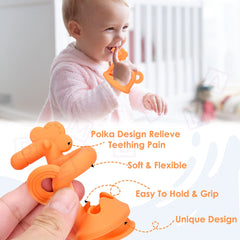 BPA Free Silicone Teething Toy for Baby (Orange)