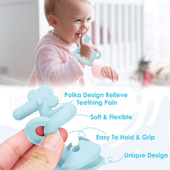 BPA Free Silicone Teething Toy for Baby (Blue)