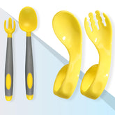 Baby Spoon and fork Set for Baby Feeding (CurvedYellow)