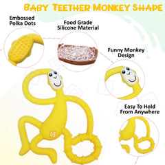 BPA Free Silicone Teething Toy for Baby (Yellow)