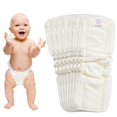 Bembika 5 Layer Bamboo Terry Inserts with Gussets Liners Natures Cloth Diaper Liner, Wetfree Reusable Washable Cotton Diaper Nappy Inserts for Baby Cloth Diapers (Set of 7)