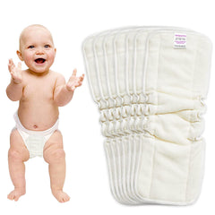 Bembika 5 Layer Bamboo Terry Inserts with Gussets Liners Natures Cloth Diaper Liner, Wetfree Reusable Washable Cotton Diaper Nappy Inserts for Baby Cloth Diapers (Set of 7)