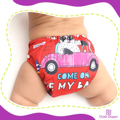 Reusable Baby Cloth Diaper with Adjustable Snap Buttons and Insert (Set of 1)
