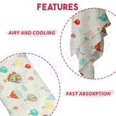 Muslin Baby Burp Cloths 60 X 60cm Blanket for Newborn (New Hot Air Balloon Design 60*60cm)