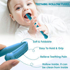 BPA Free Silicone Teething Toy for Baby (Blue)