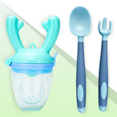 BPA Free Baby Feeding Spoon & Fruit Nibbler Set (Skyblue)