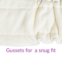 Bembika 5 Layer Bamboo Terry Inserts with Gussets Liners Natures Cloth Diaper Liner, Wetfree Reusable Washable Cotton Diaper Nappy Inserts for Baby Cloth Diapers (Set of 2)