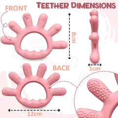 BPA Free Silicone Teething Toy for Baby (Pink)