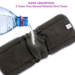 Bembika 5 Layer Bamboo Charcoal Inserts with Gussets Liners Natures Cloth Diaper Liner, Wetfree Reusable Washable Cotton Diaper Nappy Inserts for Baby Cloth Diapers (Set of 10)