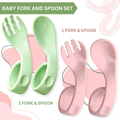 Baby Spoon and fork Set for Baby Feeding (Skyblue)