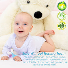 BPA Free Silicone Teething Toy for Baby (Small Blue)