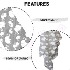 Bamboo Muslin Swaddle Wrap/Blanket for Baby 120X110 (Grey)
