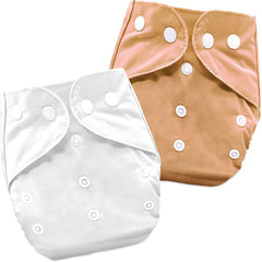 Washable & Reusable Baby Cloth Diaper With Adjustable Size Button (Set of 2)