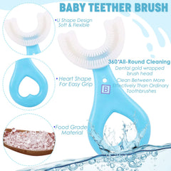 BPA Free Silicone Teething Toy for Baby (Small Blue)