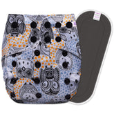 Reusable Baby Cloth Diaper with Adjustable Snap Buttons and Insert (Set of 1)