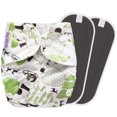Reusable Baby Cloth Diaper with Adjustable Snap Buttons and Insert (1 Diaper & 2 Pcs Insert)