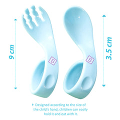 Baby Spoon and fork Set for Baby Feeding (Skyblue)