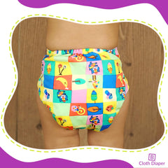 Washable & Reusable Baby Cloth Diaper With Adjustable Size Button (Set of 4)
