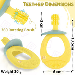 BPA Free Silicone Teething Toy for Baby (Yellow)