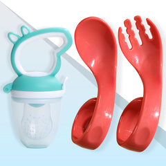 BPA Free Baby Feeding Spoon & Fruit Nibbler Set (Skyblue)