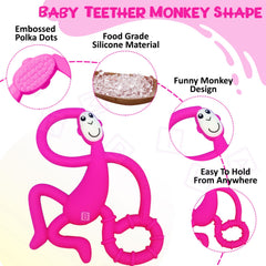 BPA Free Silicone Teething Toy for Baby (Pink)