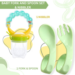 BPA Free Baby Feeding Spoon & Fruit Nibbler Set (Skyblue)