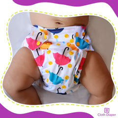 Reusable Baby Cloth Diaper with Adjustable Snap Buttons and Insert (Set of 1)