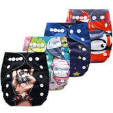 Washable & Reusable Baby Cloth Diaper With Adjustable Size Button (Set of 4)