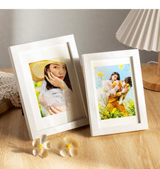 Compact Baby Photo Frame for Wall Skin Protective Inkpad for Home (White Texture-10 Inchess-20.3*25.4Cm)