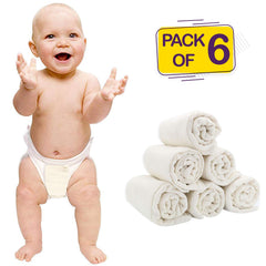 Bembika Cloth Daiper for Cotton Inserts Natures Cloth Diaper Liner,Reusable Washable Unbleached Cotton Diaper Nappy Inserts for Baby Cloth Diapers (Set of 8) (Prefold Cotton Insert- 2x4x2 Layer)