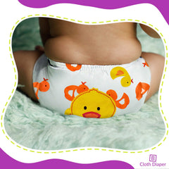 Reusable Baby Cloth Diaper with Adjustable Snap Buttons and Insert (Set of 1)