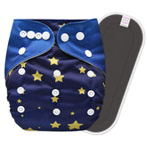 Reusable Baby Cloth Diaper with Adjustable Snap Buttons and Insert (Set of 1)