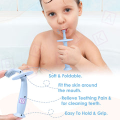 BPA Free Silicone Teething Toy for Baby (Blue)