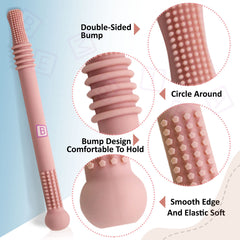 BPA Free Silicone Teething Toy for Baby (Pink)